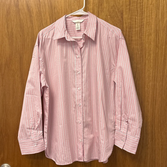 H&M striped cotton button down - sz small - Picture 2 of 5
